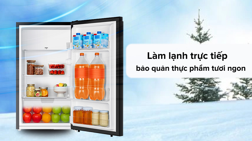 Tủ lạnh mini Electrolux 94 lít EUM0930BD-VN được trang bị hệ thống làm lạnh trực tiếp, giúp làm lạnh nhanh
