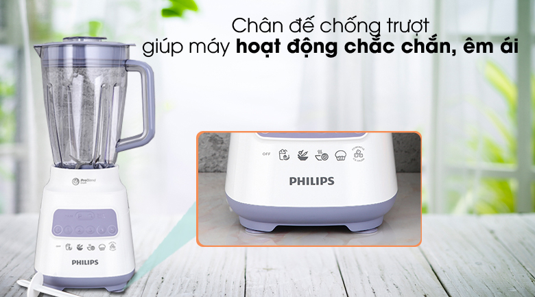 Máy xay đa năng Philips HR2222 có chân đế chống trượt an toàn