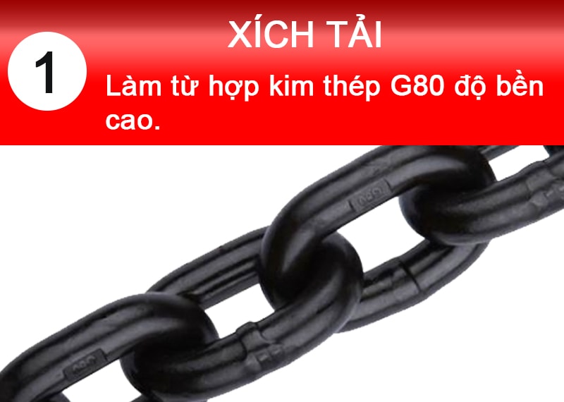 Xích tải chịu lực cao Pa lăng xích điện