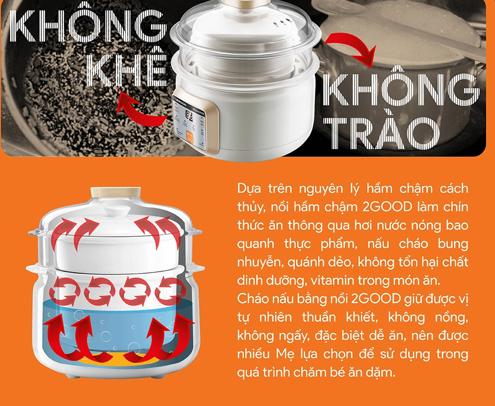 Thiết kế chống trào khi nấu cháo