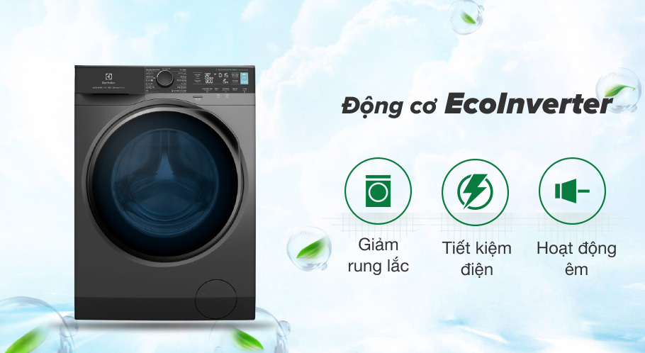 Công nghệ Inverter tiết kiệm năng lượng trên máy giặt cửa trước Electrolux 10kg EWF1024P5SB