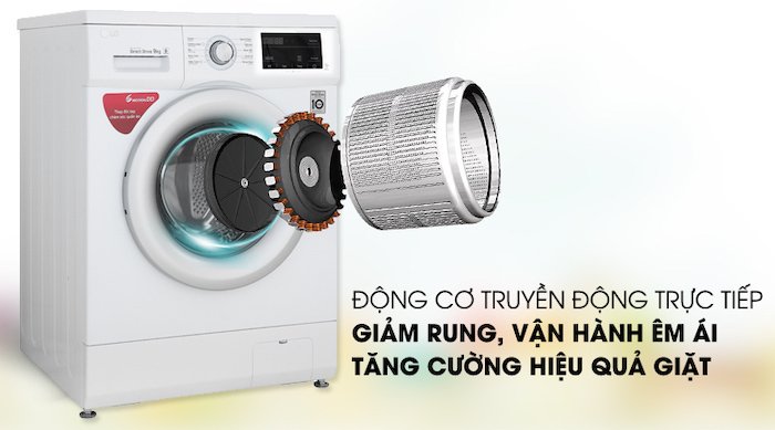 Máy giặt LG FV1409S4W sử dụng động cơ Inverter bền bỉ