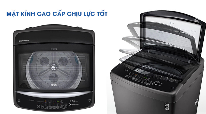 Máy giặt lồng đứng LG Inverter 15.5 Kg T2555VSAB có thiết kế hiện đại, chắc chắn