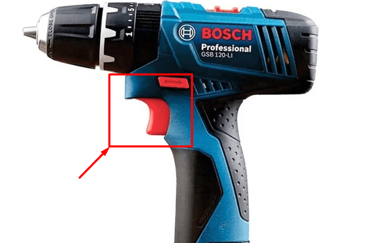 Máy khoan pin Bosch GSB 120-LI trang bị cò điều tốc siêu nhạy, dễ dàng điều chỉnh tốc độ khoan