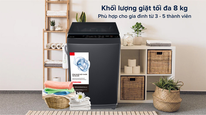 Khối lượng giặt tối đa là 8kg