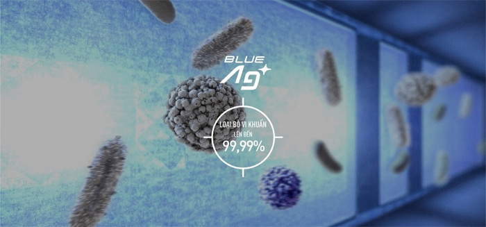 Công nghệ Blue Ag loại bỏ 99,99% vi khuẩn 