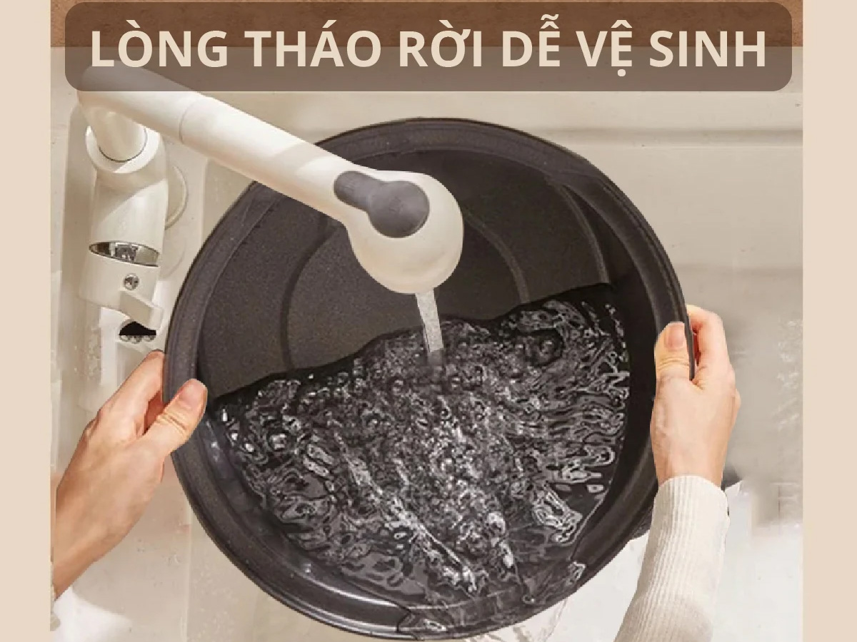 Lòng nồi có thể tháo rời để tiện cho việc cọ rửa