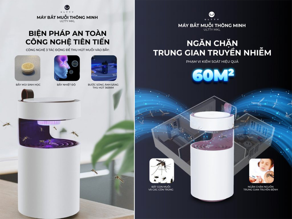 máy bắt muỗi và côn trùng thông minh U Ultty MKL dùng cho diện tích 60m2 máy bắt muỗi và côn trùng thông minh U Ultty MKL dùng cho diện tích 60m2