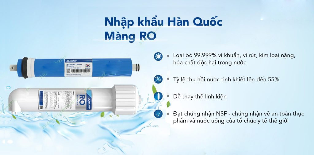 Màng RO nhập khẩu từ Hàn Quốc Máy lọc nước