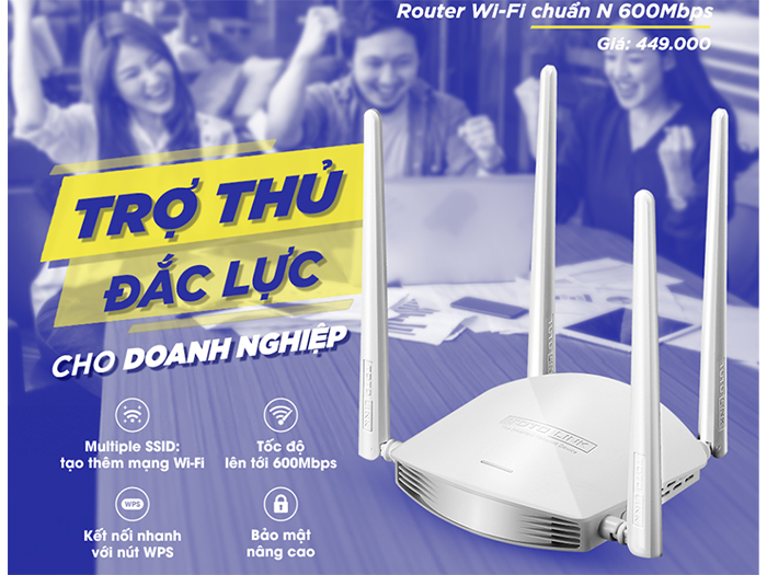 Router Wifi TotoLink N600R chuẩn N 600Mbps