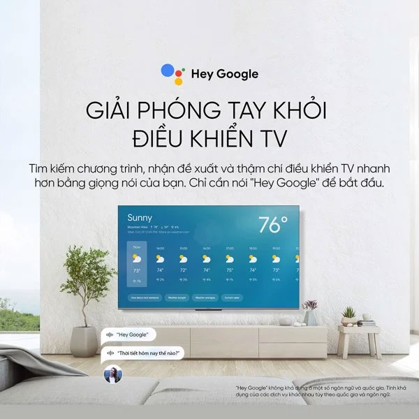 tivi Coocaa 65 inch 65Y72 Pro được trang bị tính năng điều khiển bằng giọng nói