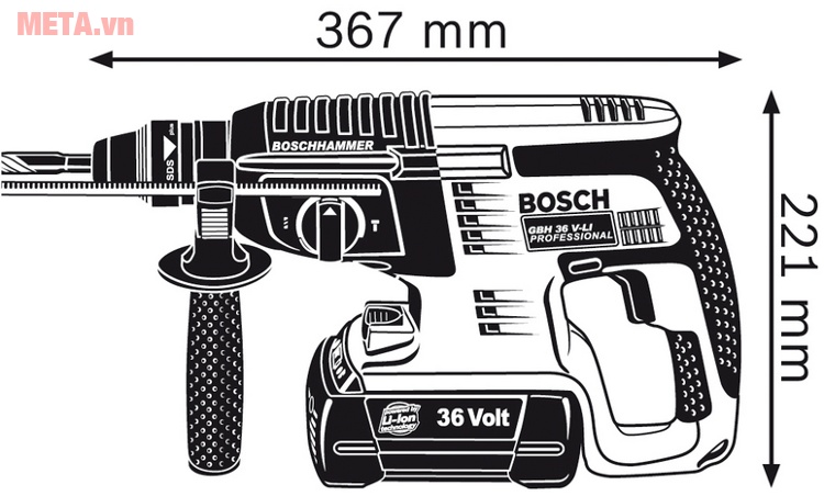 Máy khoan búa dùng pin Bosch GBH 36V-Li