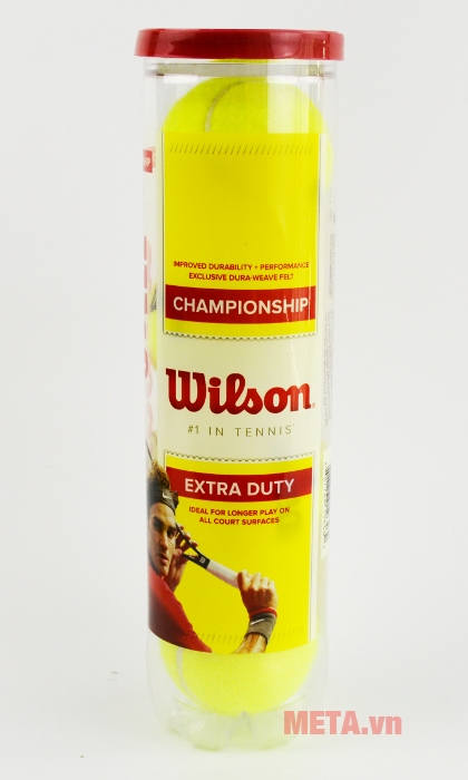 Bóng tennis Wilson Championship WRT110000 in hình Roger Federer trên vỏ hộp thật đẳng cấp.