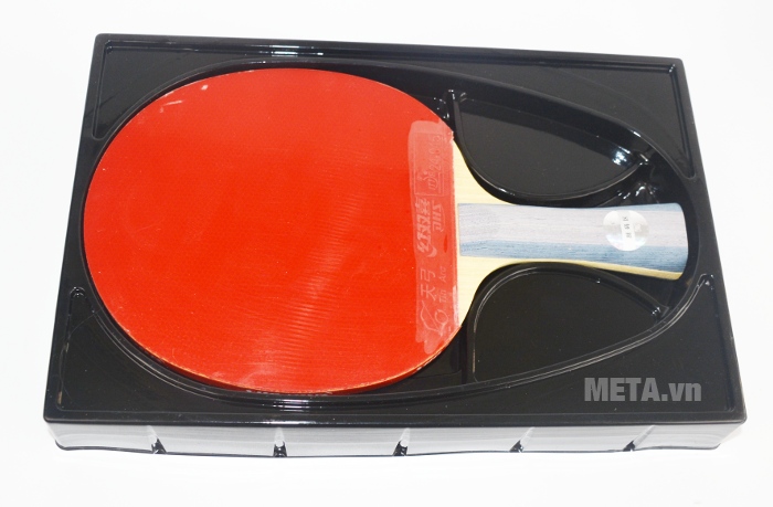 Vợt bóng bàn mút DHS-6002 có hộp đựng bên trong bằng nhựa.