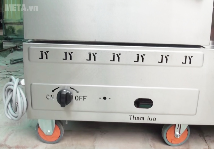 Tủ nấu cơm công nghiệp 24 khay dùng gas TCG-24 với công tắc vặn.