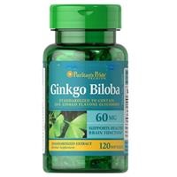Viên uống bổ não Puritan's Pride Ginkgo Biloba Standardized Extract 60 mg (5404 - Hộp 120 viên)