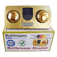 Đèn sưởi nhà tắm 2 bóng có thổi gió Kottmann K2B-HW-G