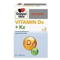 Viên uống tăng cường hấp thụ Canxi, phòng ngừa loãng xương Doppelherz Vitamin K2+D3