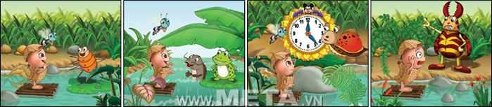 Đậu Lém lại gặp những bạn ếch, cá trê, ốc sên,... và cùng các bạn làm toán Đậu Lém phiêu lưu ký - Toán 1