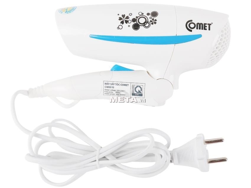 Máy sấy tóc Comet CM6616 có thể gấp gọn khi không sử dụng.