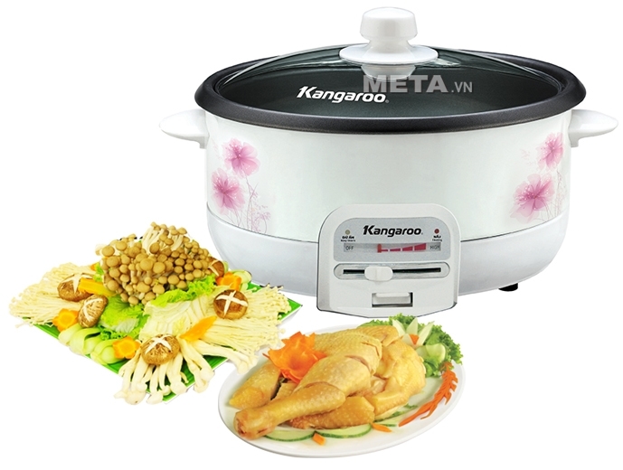 Nồi lẩu điện Kangaro KG269 có dung tích 3.5L hợp lý cho những món lẩu 5 - 7 người ăn.