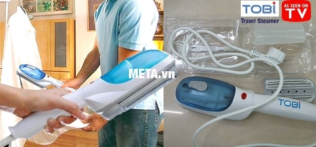 Bàn là hơi nước cầm tay ToBi Travel Steamer thiết kế tay cầm dài giúp dễ dàng thao tác.