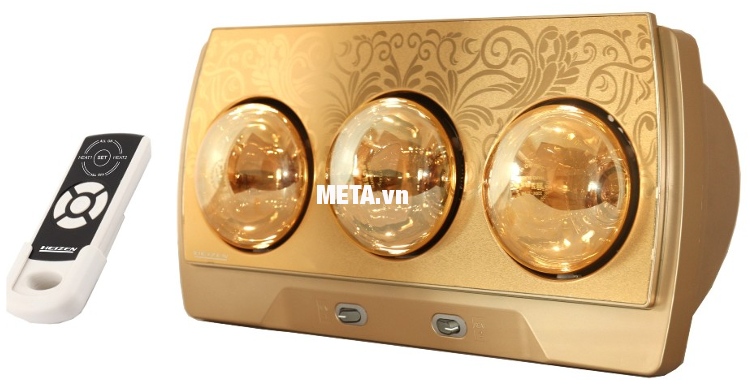 Đèn sưởi nhà tắm 3 bóng có điều khiển Heizen HE3BR phù hợp với diện tích phòng tắm từ 4-6m2