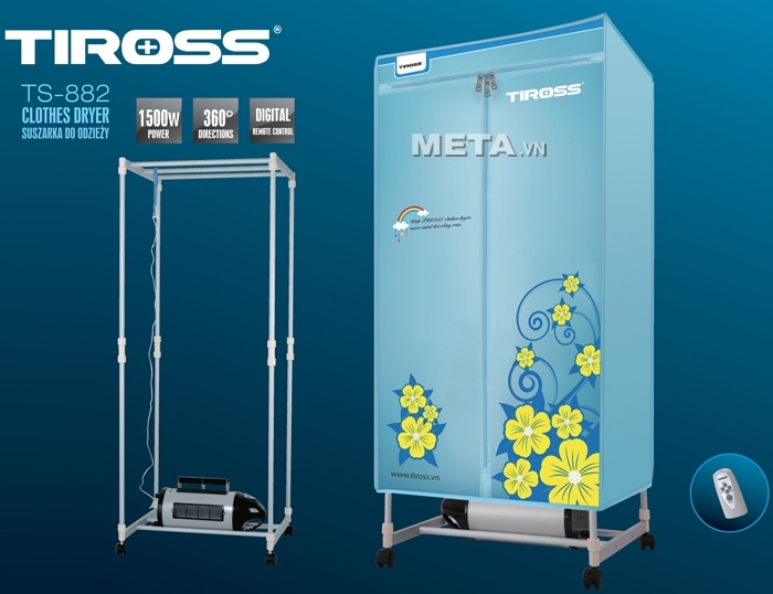 Máy sấy quần áo Tiross TS-881 giúp bạn sấy khô quần áo nhanh chóng.
