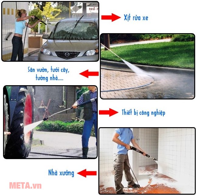 Máy phun xịt rửa cao áp Kachi 1400W tiêu thụ nước ít với lưu lượng 7 lít/phút Máy phun xịt rửa cao áp Kachi 1400W tiêu thụ nước ít với lưu lượng 7 lít/phút