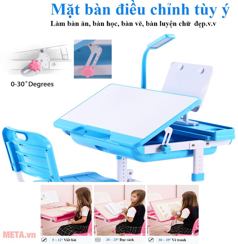 Bàn học sinh Best Desk với mặt bàn có thể điều chỉnh tùy ý Bàn học sinh Best Desk với mặt bàn có thể điều chỉnh tùy ý