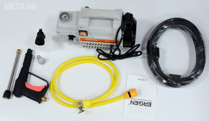 Máy rửa xe Ergen EN-6708 có mô tơ từ, có khả năng hút nước. Máy rửa xe Ergen EN-6708 có mô tơ từ, có khả năng hút nước.