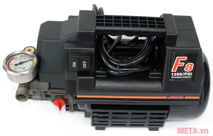 Máy rửa xe tự ngắt Jeeplus F8 hoạt động mạnh mẽ và bền bỉ với công suất 1.5KW. Máy rửa xe tự ngắt Jeeplus F8 hoạt động mạnh mẽ và bền bỉ với công suất 1.5KW.