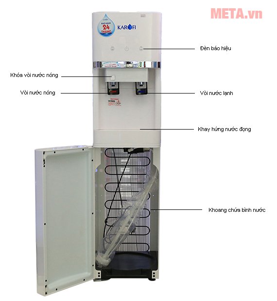 Cây nước nóng lạnh Karofi hút bình tiện lợi Karofi HC300-W sử dụng dễ dàng