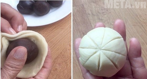Bạn tạo hình cho bánh như hình trên để khi dán bánh có hình đẹp Bạn tạo hình cho bánh như hình trên để khi dán bánh có hình đẹp