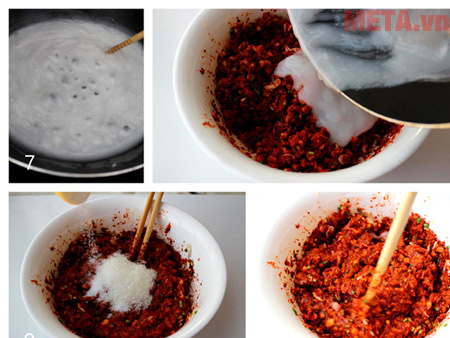 Nước bột gạo nếp là một thành phần không thể thiếu để tạo nên thành công cho món kim chi