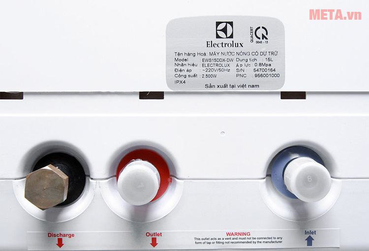 Bình nước nóng gián tiếp Electrolux EWS15DDX-DW được trang bị bộ chống rò rỉ điện an toàn