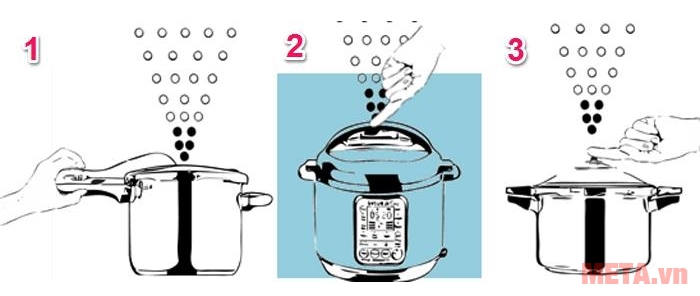 Các bước xả áp nồi áp suất an toàn Các bước xả áp nồi áp suất an toàn