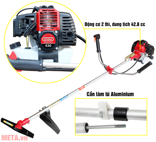 Máy cắt cỏ Oshima 430 có động cơ hai thì tiết kiệm điện Máy cắt cỏ Oshima 430