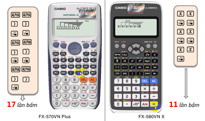 Giao diện tính toán của FX-580VN X