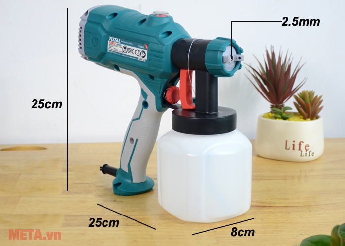 Kích thước của máy phun sơn Total TT3506 Kích thước của máy phun sơn Total TT3506