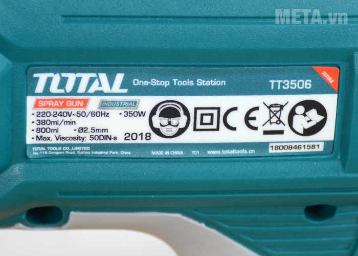 Thông số kỹ thuật máy phun sơn Total TT3506 Thông số kỹ thuật máy phun sơn Total TT3506