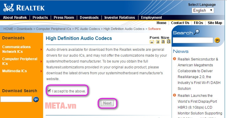 download driver âm thanh mới nhất dành cho dòng máy của bạn