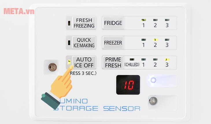 Hướng dẫn sử dụng bảng điều khiển trên tủ lạnh Panasonic Ấn và giữ nút