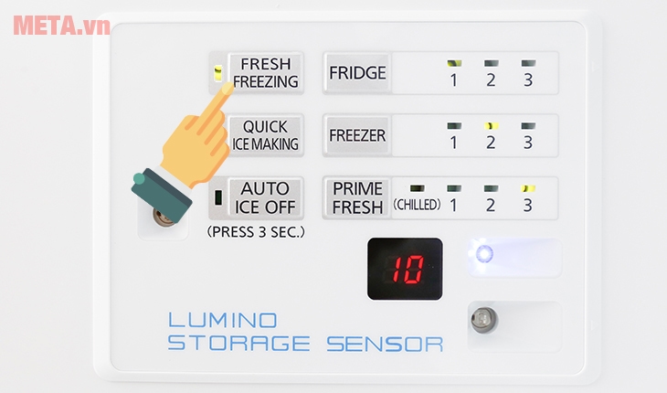 Hướng dẫn sử dụng bảng điều khiển trên tủ lạnh Panasonic Ấn nút