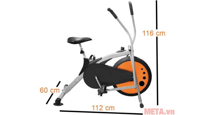 Xe đạp tập thể dục Air Bike MK77 siêu gọn nhẹ, chịu được tải trọng 80kg