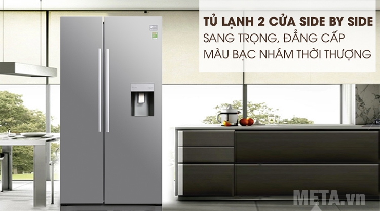 Tủ lạnh side by side Samsung thiết kế sang trọng Tủ lạnh side by side Samsung thiết kế sang trọng