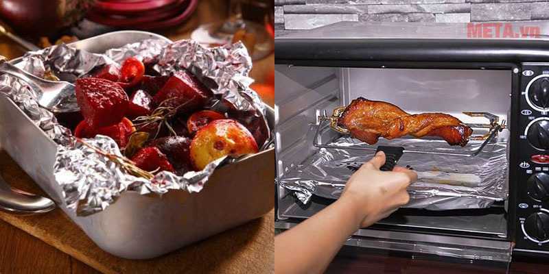 Cách nướng thực phẩm bằng giấy bạc trên bếp hồng ngoại Giấy bạc có thể dùng trong lò nướng
