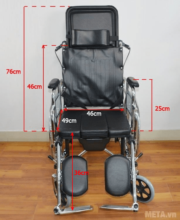Kích thước Xe lăn đa năng Lucass X7 (~X7A) Xe lăn Lucass X7