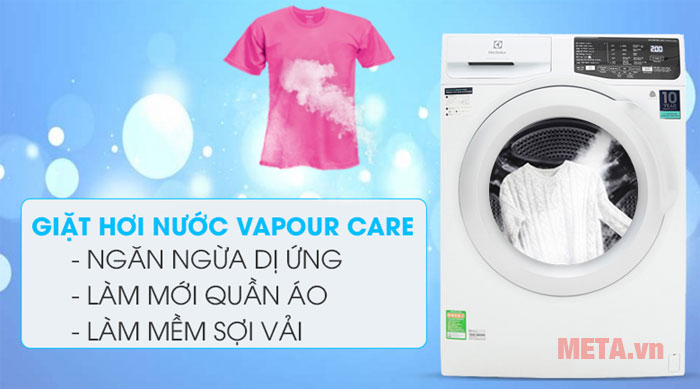 Tính năng giặt hơi nước Vapour Care trên máy giặt Electrolux