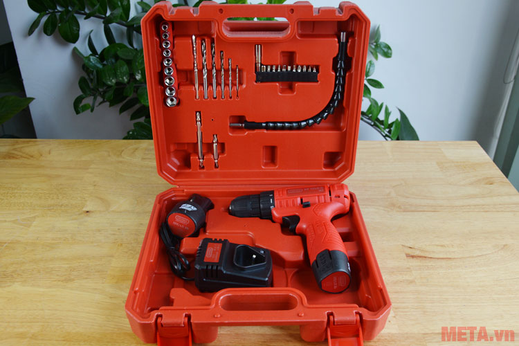 Máy khoan pin Oshima KP 12LD-K màu đỏ Oshima KP 12LD-K